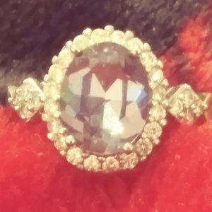 Lavender Large Stone & White stone ring